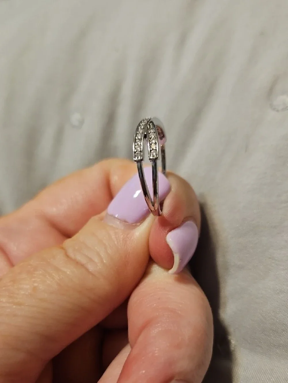 Sterling Silver Crisscross Pavé Ring - Silver